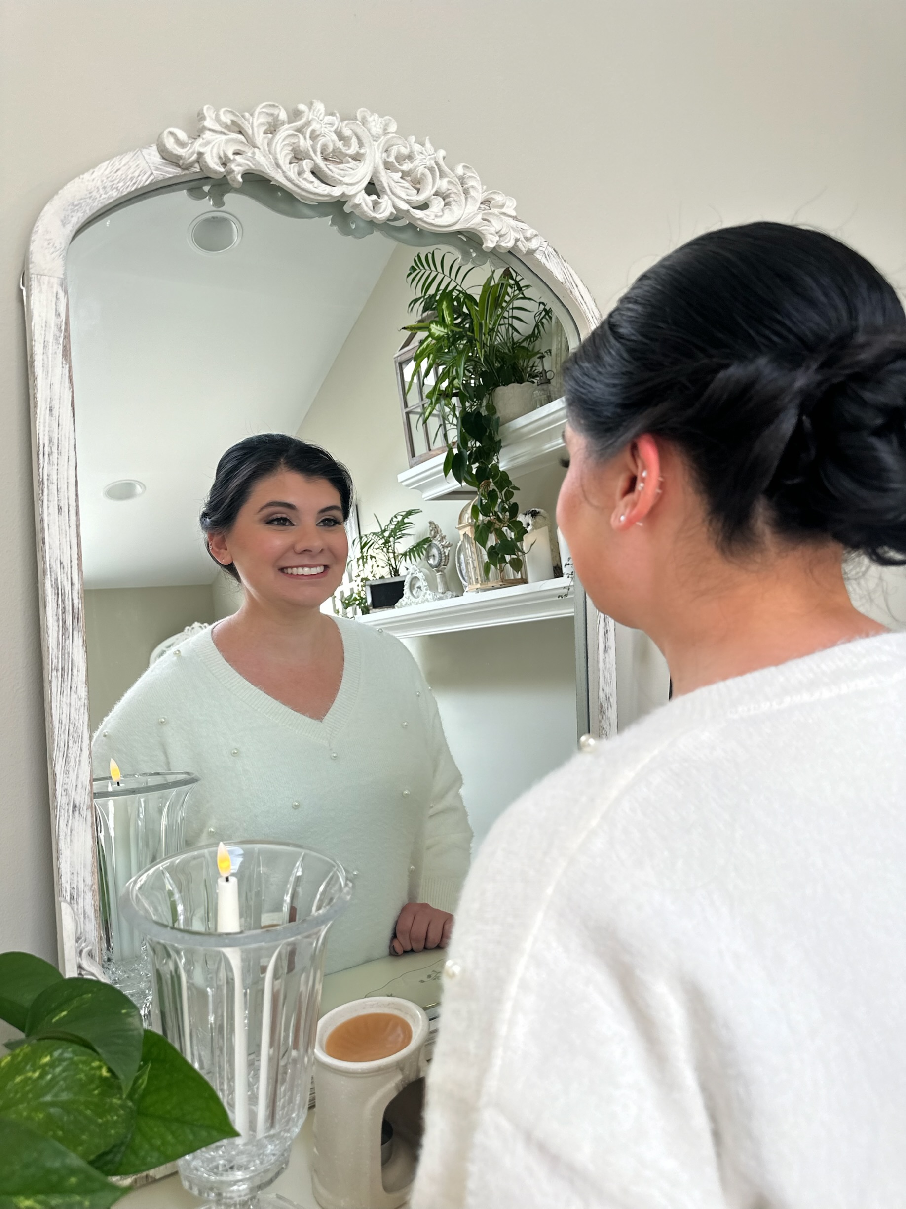 Connecticut bride during bridal makeup trial